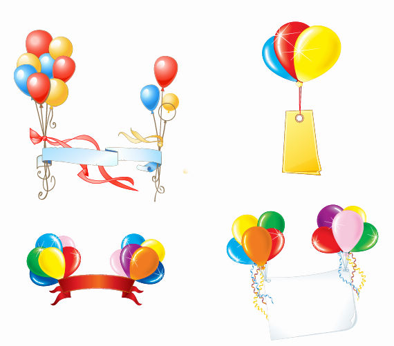 free vector Beautiful Party Balloons Vector